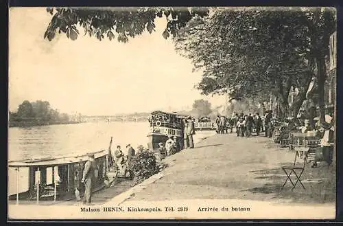 AK Kinkempois, Maison Henin, Arivée du bateau