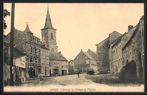 AK Harzé, L`Entrée du Village et l`Église