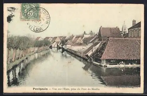 AK Pontgouin, Vue sur l`Eure, prise du Pont du Moulin