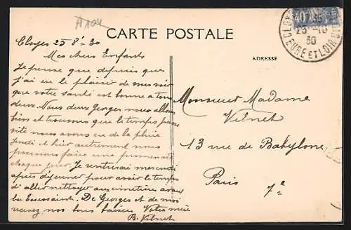 AK Montigny-le-Gannelon, L`Hermitage et son jardin verdoyant