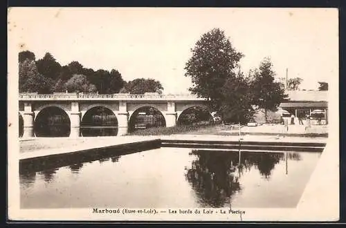 AK Marboué, Les bords du Loir, La Passerelle