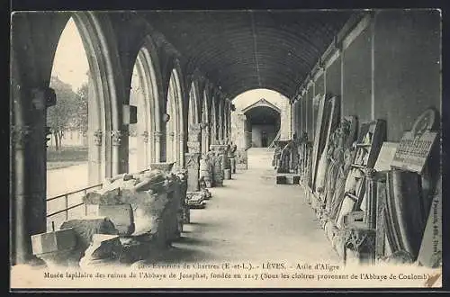 AK Lèves, Musée lapidaire des ruines de l`Abbaye de Josaphat sous les cloîtres d`Aligre