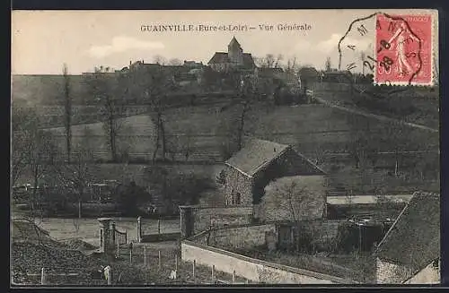 AK Guainville, Vue générale du village en Eure-et-Loir