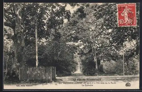 AK La Bazoche-Gouet, Un coin de la Forêt Le Calvaire