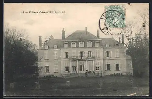 AK Arnouville, Château d`Arnouville avec jardin et visiteurs devant l`entrée