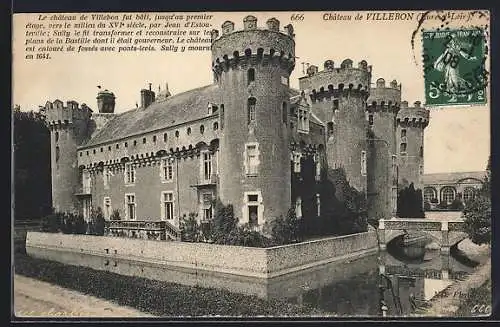 AK Villebon, Château entouré de douves et pont-levis