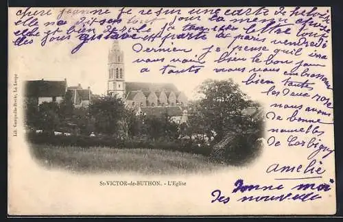 AK Saint-Victor-de-Buthon, L`Église et ses environs verdoyants