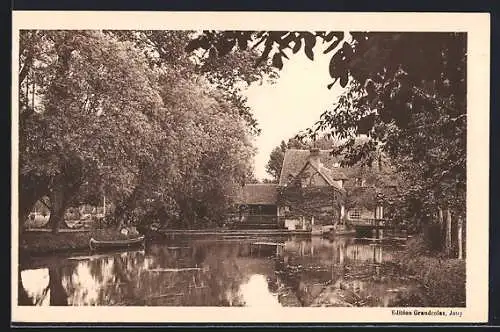 AK Jouy, Moulin de Chardon, vue sur l`Eure