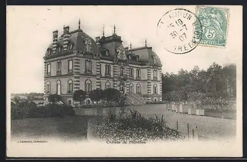 AK Mémillon, Château élégant entouré de jardins fleuris