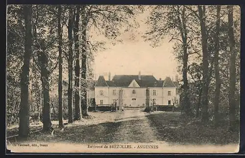 AK Angennes, Vue du château entouré d`arbres majestueux