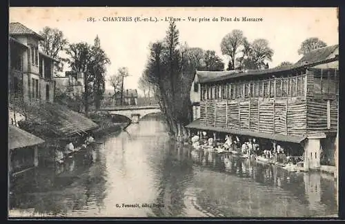 AK Chartres, L`Eure, Vue prise du Pont du Massacre