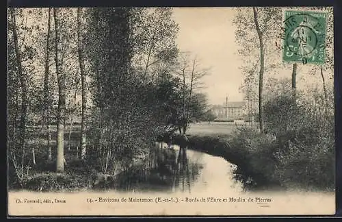 AK Maintenon, Bords de l`Eure et Moulin de Pierres