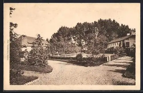 AK Jouy, Vue du chemin menant au Moulin de Jouy entouré d`arbres