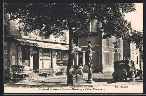 AK Luisant, Avenue Maurice-Maunoury, Maison Fourgoux et voiture ancienne