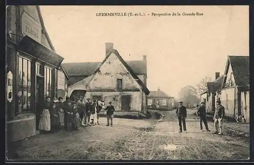 AK Germainville, Perspective de la Grande-Rue