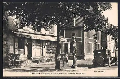 AK Luisant, Avenue Maurice-Maunoury, Maison Fourgoux mit Auto und Strassenansicht