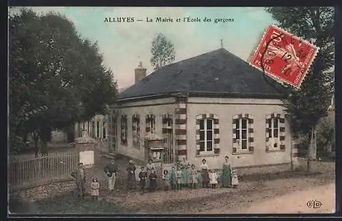 AK Alluyes, La Mairie et l`École des garcons