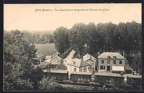 AK Jouy, Vue d`ensemble et Perspective de l`Avenue de la Gare