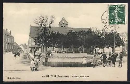 AK Sainville, L`Église et la mare