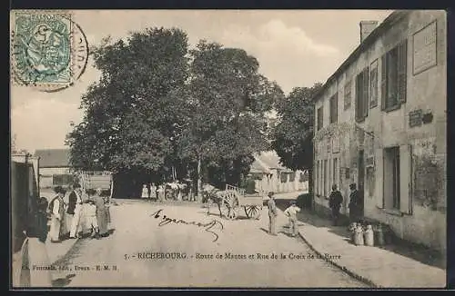 AK Richebourg, Route de Mantes et Rue de la Croix de la Barre