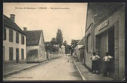 AK Pierres, Vue prise Grande-Rue