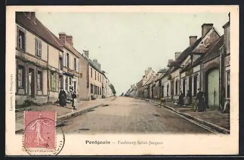 AK Pontgouin, Faubourg Saint-Jacques et ses maisons alignées