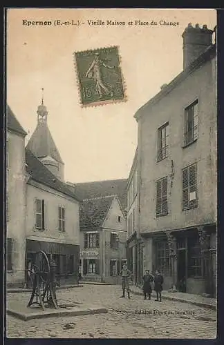 AK Épernon, Vieille Maison et Place du Change