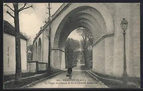 AK Chartres, Le Viaduc du Chemin de fer et l`Avenue Beaurepaire