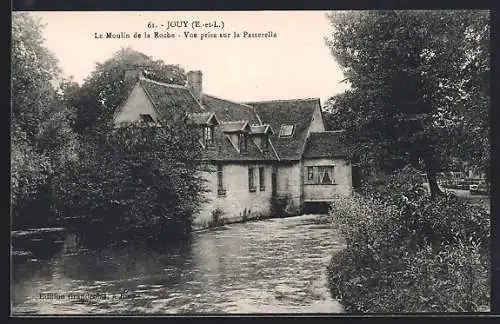 AK Jouy, Le Moulin de la Roche, Vue prise sur la Passerelle