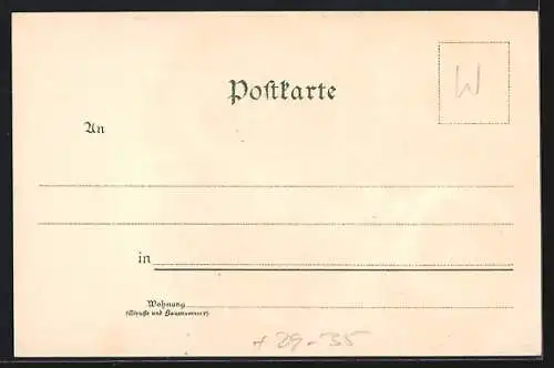 Passepartout-Lithographie Göttingen, Hainberg, Bismarckturm, Merkel-Denkmal, Kleeblatt