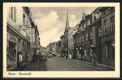 AK Moers, Bäckerei E. Mechmann und Restaurant Dortmunter Kronenbier in der Neustrasse