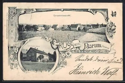 AK Barum / Braunschweig, Gesamtansicht und Gasthaus G. Buhtz