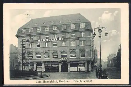 AK Bochum, Café Handelshof, Aussenansicht