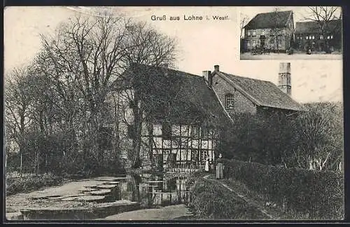 AK Lohne / Soest, Partie am Weiher, Gasthof Sauerland