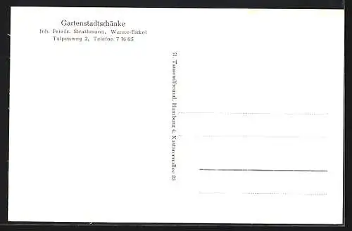 AK Wanne-Eickel, Gasthaus Gartenstadtschänke, Tulpenweg 2, Aussen- und Innenansicht