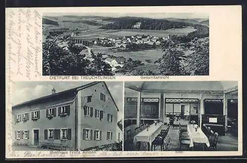 AK Treuchtlingen, Gesamtansicht, Gasthaus Franz Amonn und Saal