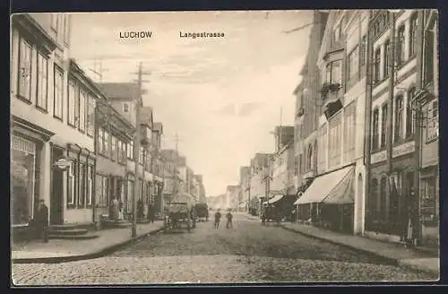 AK Lüchow / Dannenberg, Langestrasse mit Geschäften