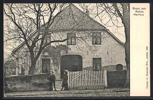 AK Achim / Schladen, Kinder vor dem Pfarrhaus