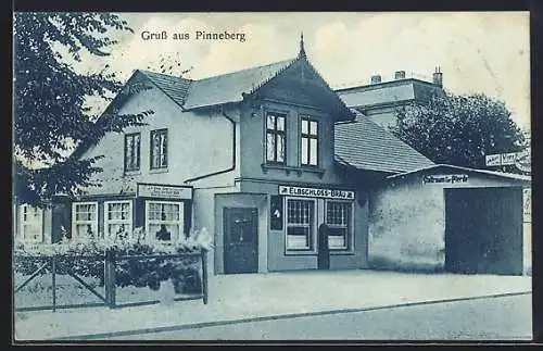 AK Pinneberg, Gasthaus Zum weissen Ross, Bes. J. A. Gäde