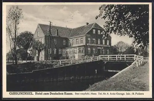 AK Carolinensiel, Hotel zum Deutschen Hause, Inh. B. Folkers