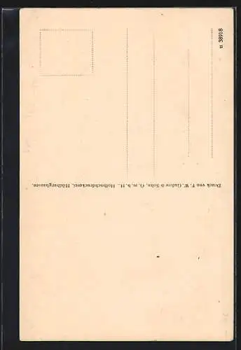 Künstler-AK Hildburghausen, 600 jähriges Stadtjubiläum 1924, Ritter mit Gründungsurkunde