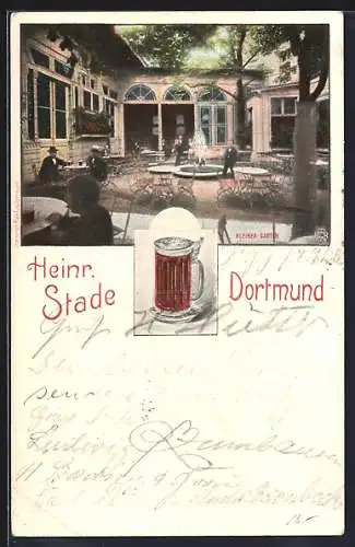 AK Dortmund, Gasthaus von Heinr. Stade, Kleiner Garten