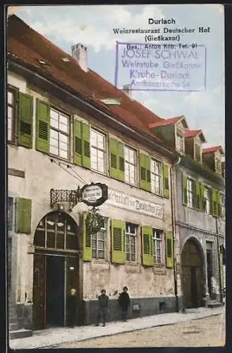 AK Durlach, Restaurant Deutscher Hof, Bes. Anton Kilb