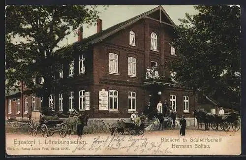 AK Egestorf / Lüneburger Heide, Bäckerei und Gasthaus von Hermann Soltau