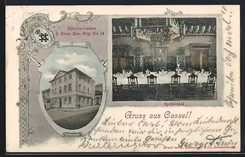 AK Cassel, Offizier-Casino d. Hess. Hus.-Reg. No. 14, Speisesaal