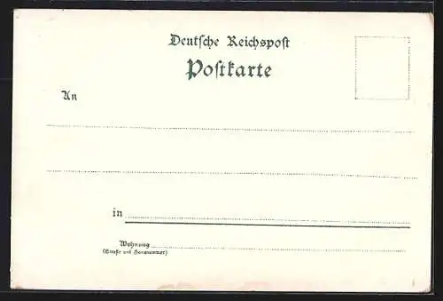 Lithographie Beedenbostel, Gasthof von Karl Pipo, Kaufhaus C. Löffler