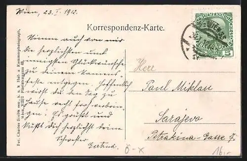 AK Wien VIII, K. K. Civil-Mädchen-Pensionat u. Lehrerinnen-Bildungs-Anstalt, Ansichten, schwarzer Doppeladler