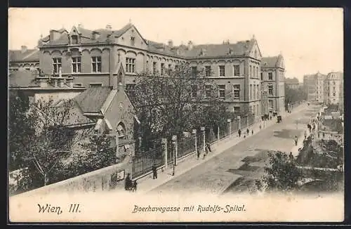 AK Wien, Boerhavegasse mit Rudolfs-Spital