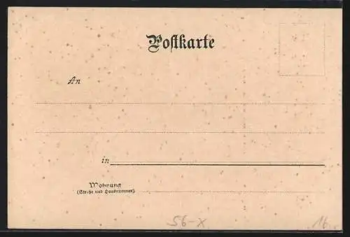 Lithographie Herzogstand-Berghütte, Blick auf Herzogstand und Heimgarten