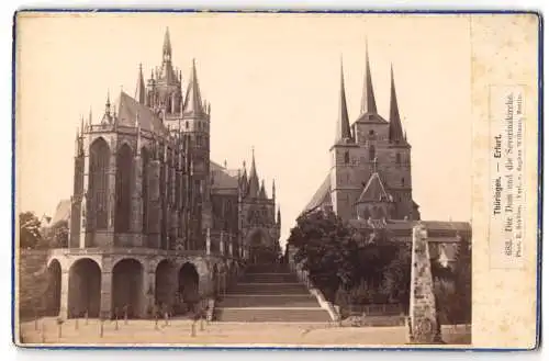 Fotografie E. Schüler, Verl, Ansicht Erfurt / Thüringen, Dom und Severinskirche